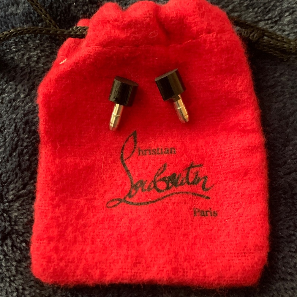 Christian, Louboutin heel tips and bag
